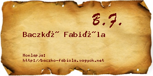 Baczkó Fabióla névjegykártya